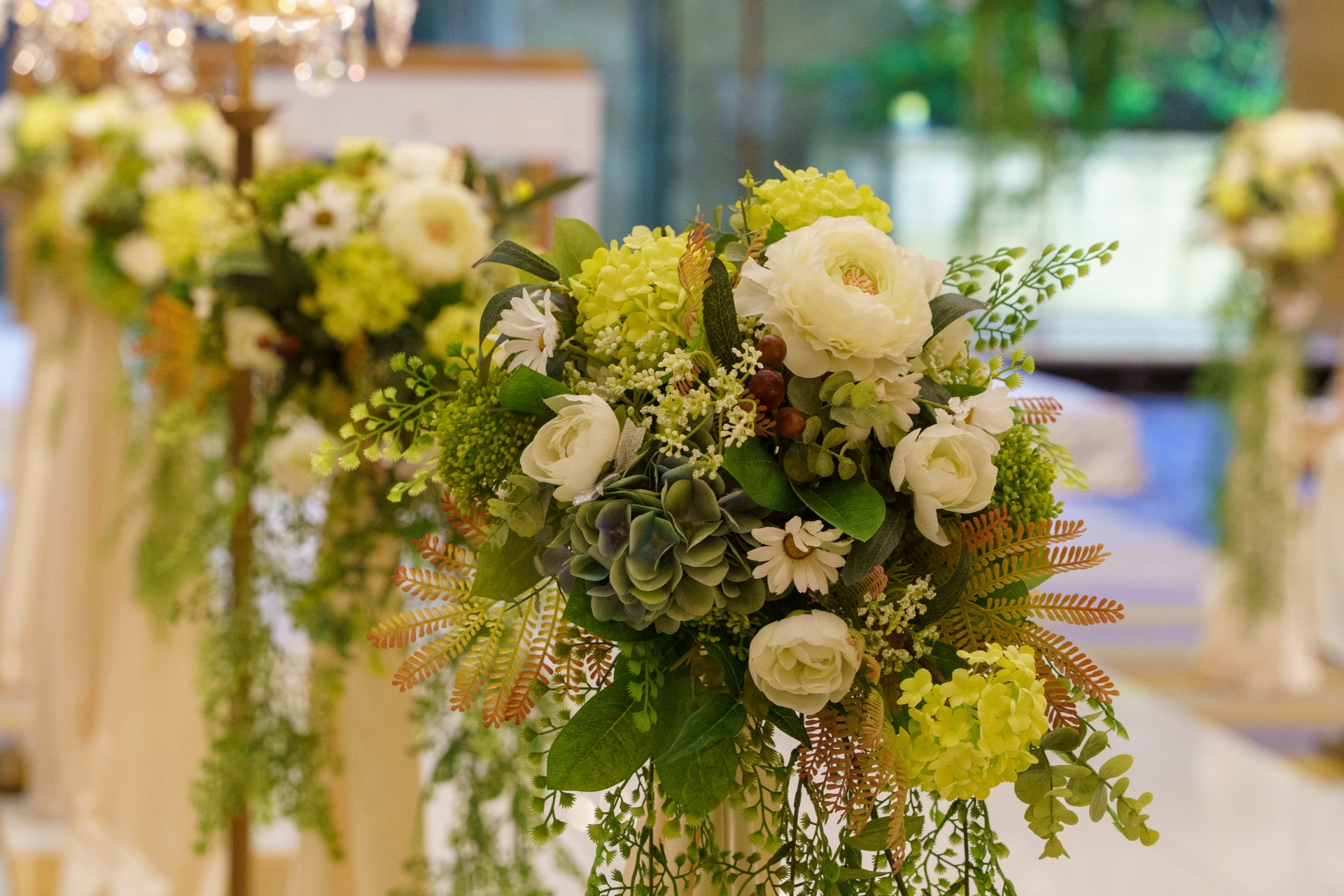 神戸の結婚式場での会場装花のイメージ